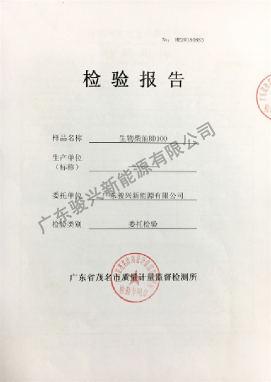 生物柴油检查报告